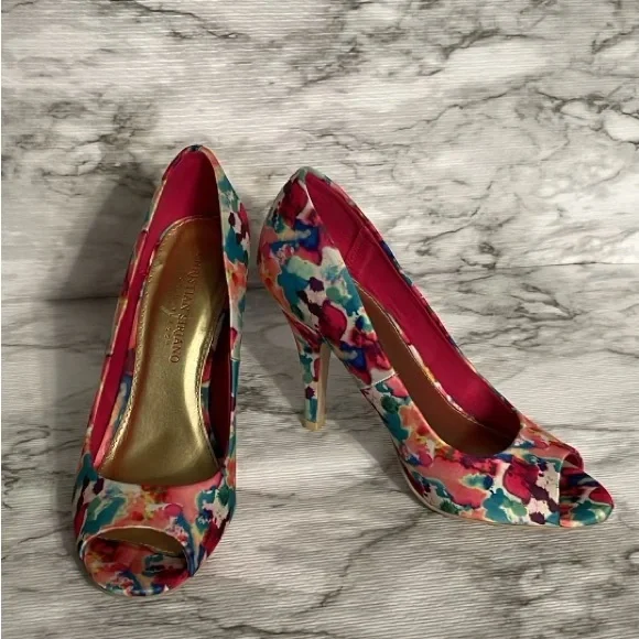 Floral Pumps Payless Pink Heels Floral Closed Toe Heels 2025